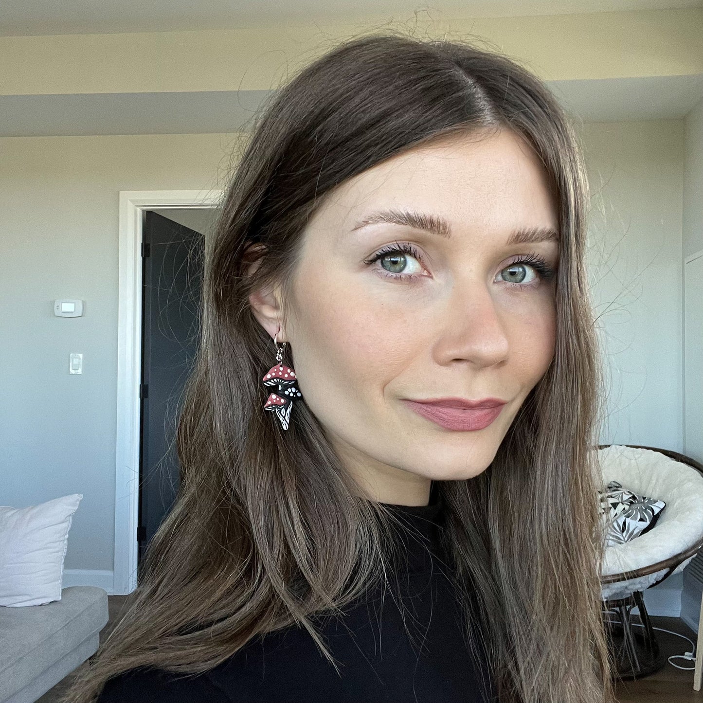 Mushroom • Earrings • Blushing Black