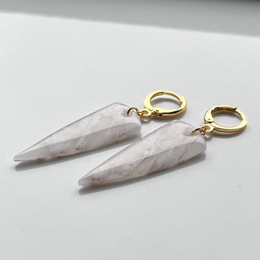 Rachel • Dangle • Gold + White Marble