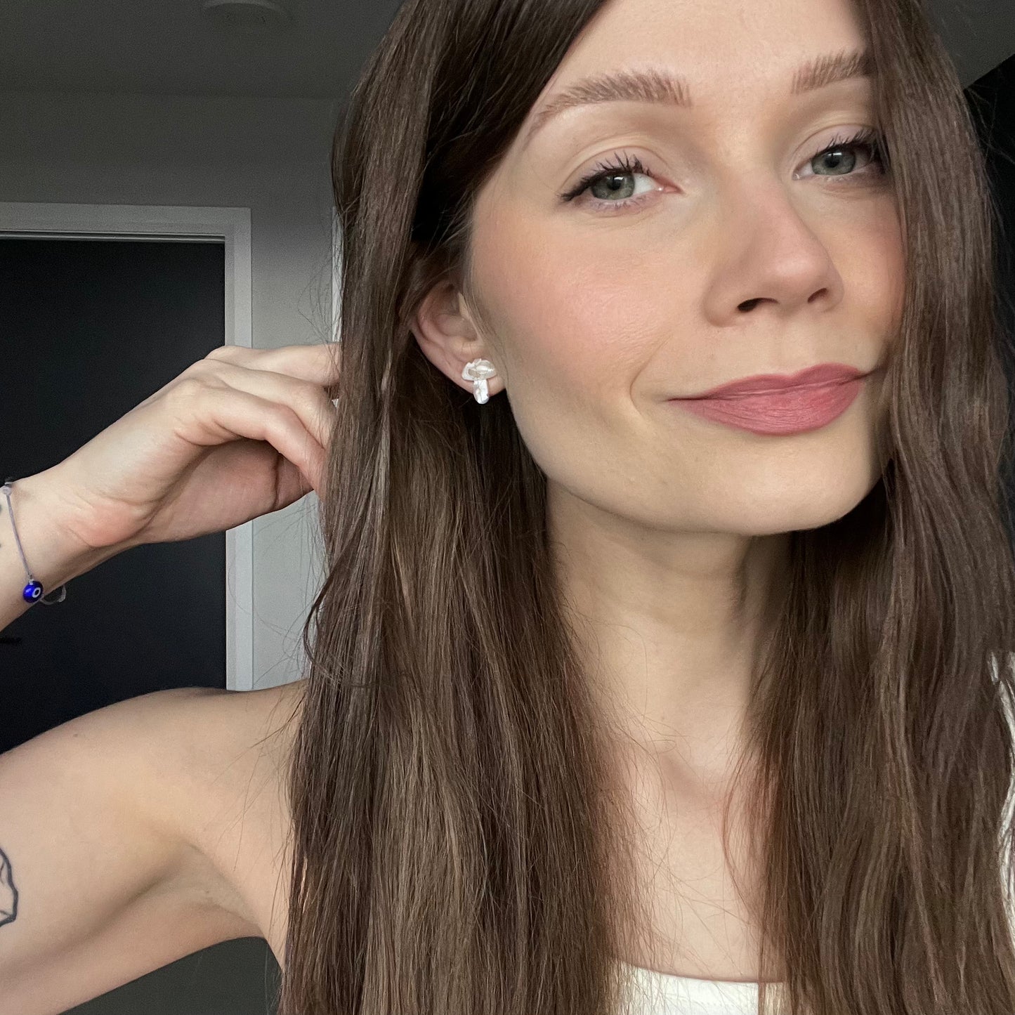 Mushroom Studs • Golden Hour Marble