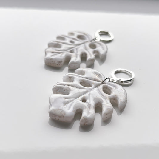 Monstera XL • White Marble