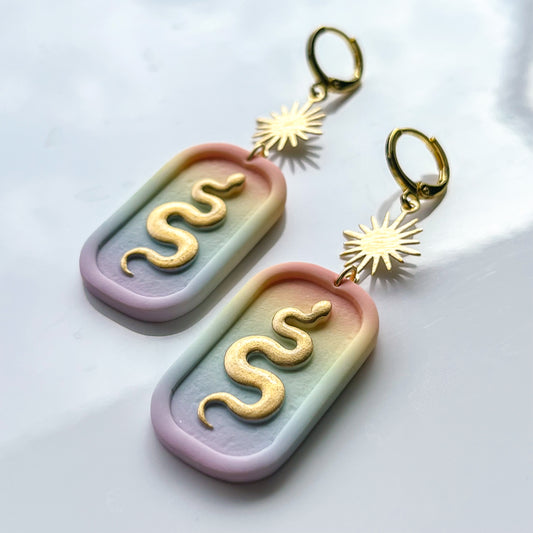 Sunny Snake Medallion • Pastel Rainbow