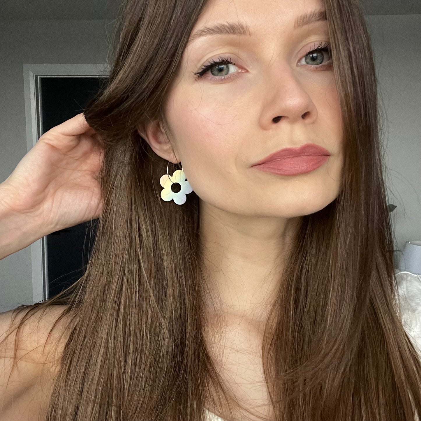 Large Flower • Hoop • Pastel Rainbow