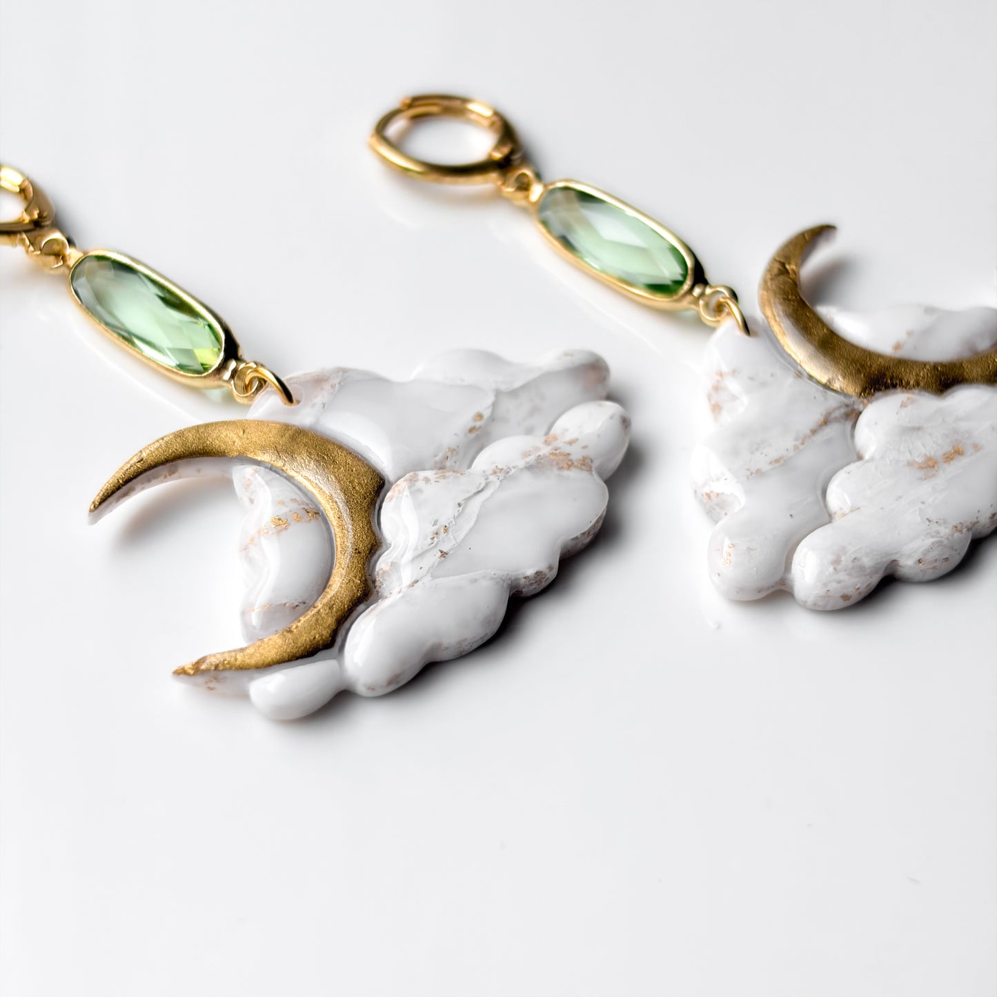 Clouds + Moon • White + Gold Marble