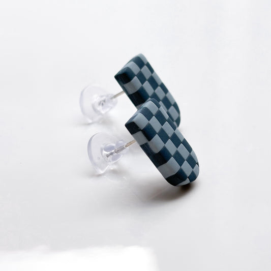 Faye Stud • Blue Checks