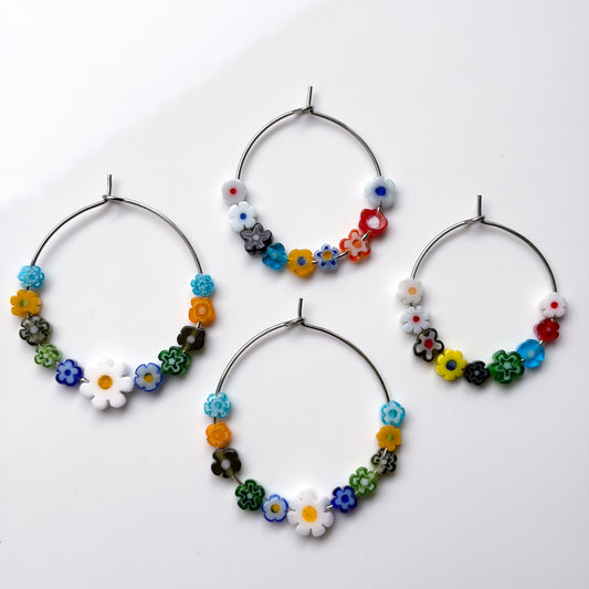 Beaded Mystery Hoops • Silver • 2 sizes