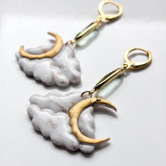 Clouds + Moon • White + Gold Marble