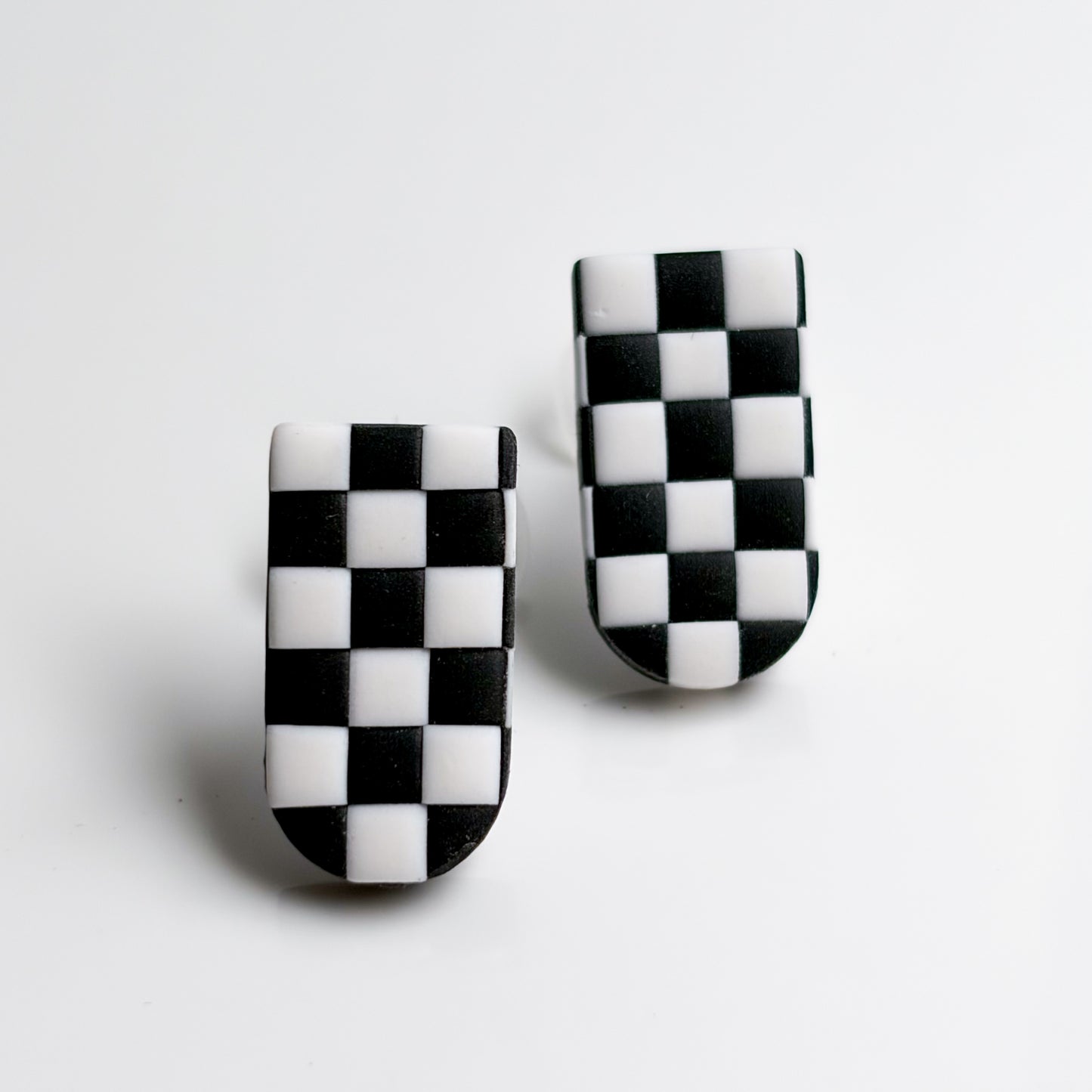 Faye Studs • Black + White Checks