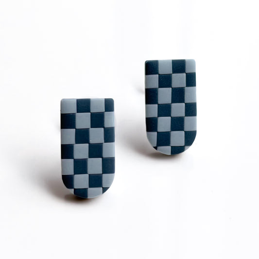 Faye Stud • Blue Checks