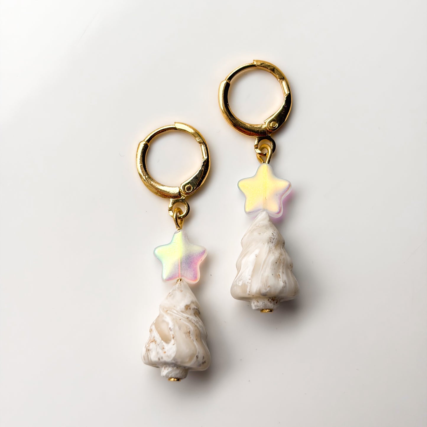 3D Tree & Star Dangles • Winter Marble