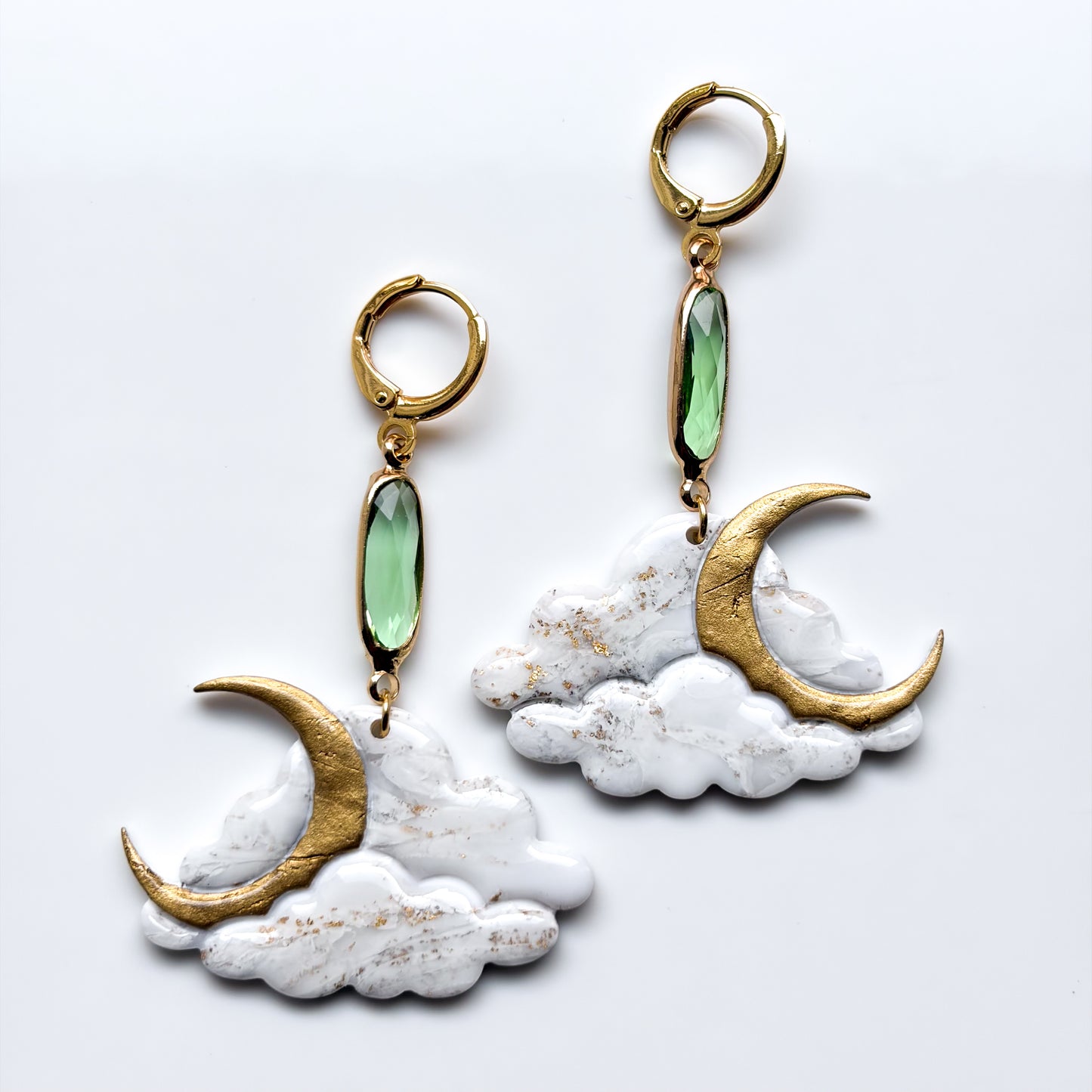 Moon & Clouds • White + Gold Marble