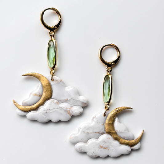Clouds + Moon • White + Gold Marble