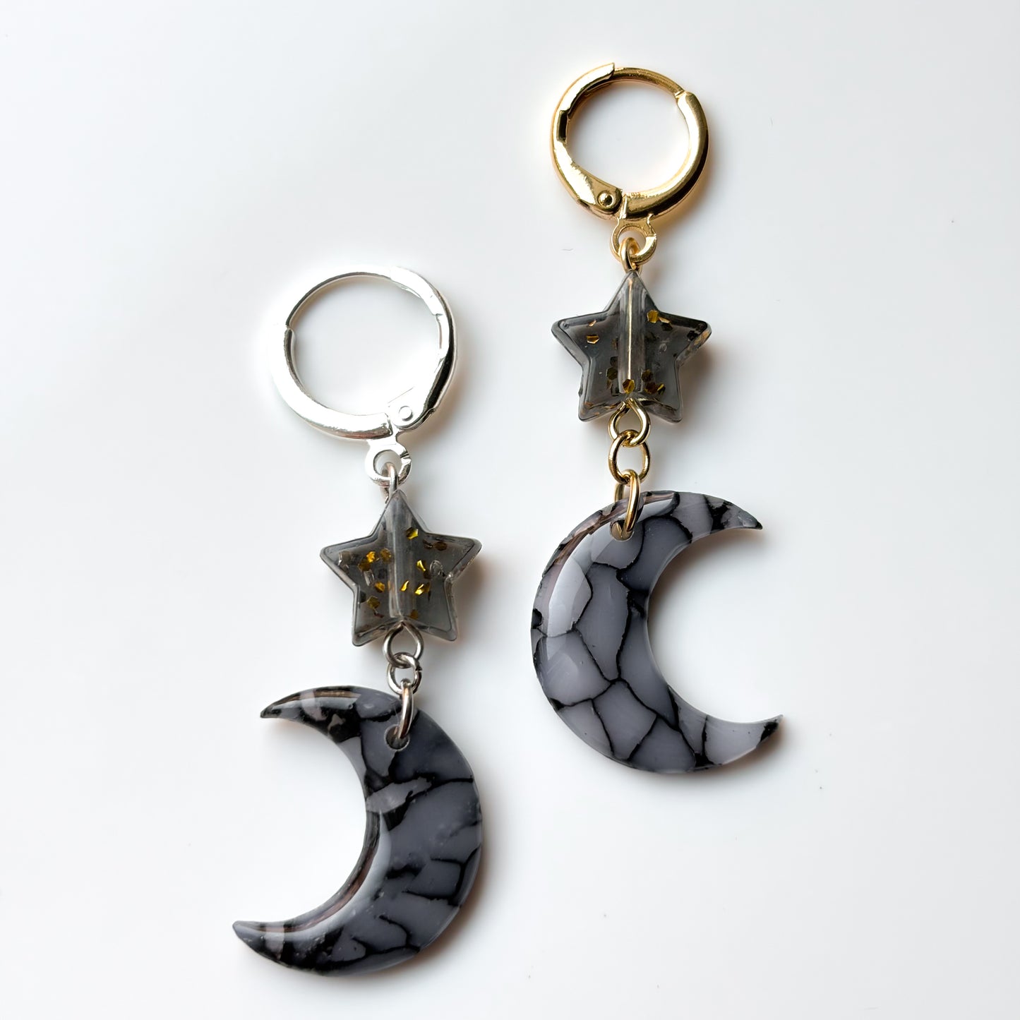 Mini Moon + Star • Spooky Marble