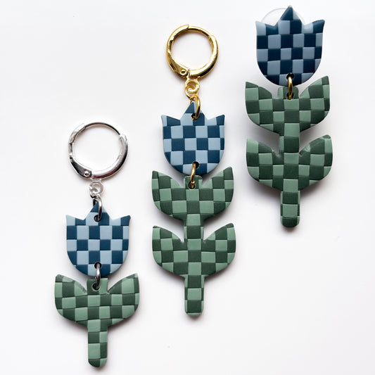 Dutch Tulips • Blue + Green Checks