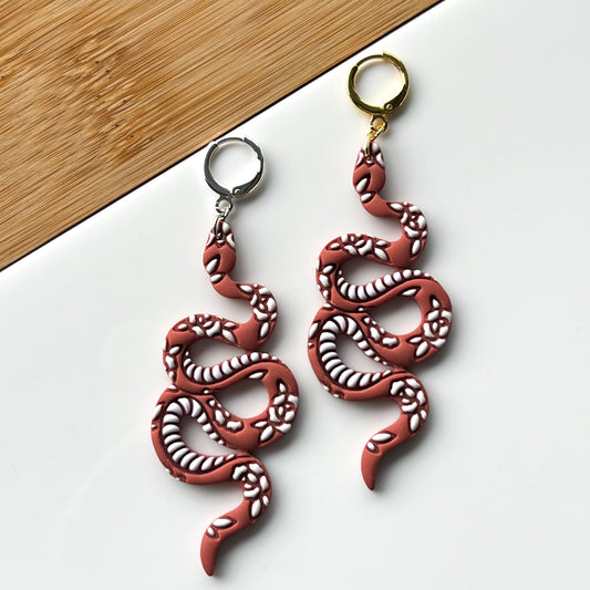 Floral Snake • Terracotta • Painted