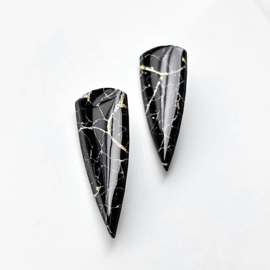 Rachel • Black & gold Marble • Stud