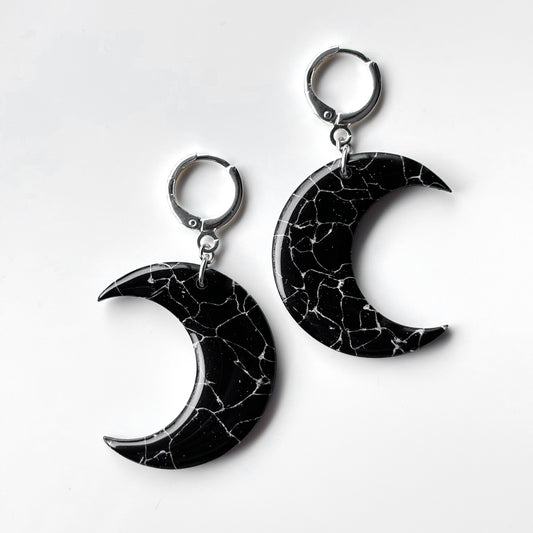 Moons • Black & Silver Marble