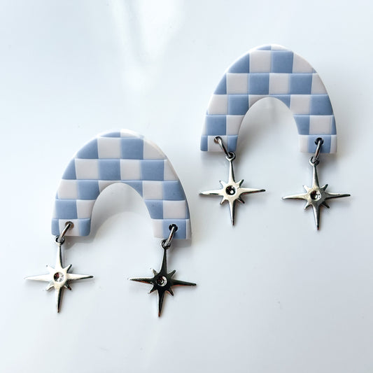 Micro Leo • Sparkle • Blue + White Checks