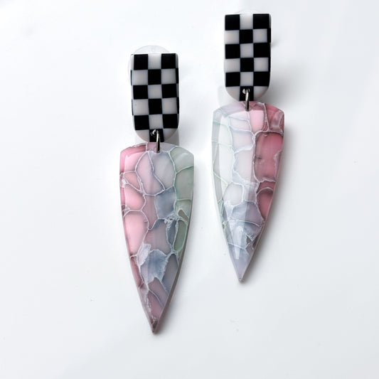 Rachel • Marble Dangle (Green, Blue, Purple)