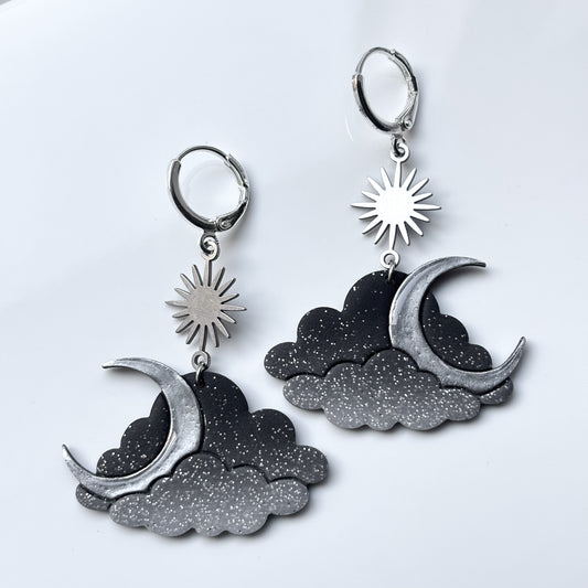 Moon & Clouds • Silver Ombre