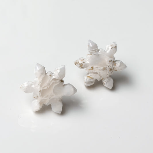 Snowflake Stud • Icy Marble