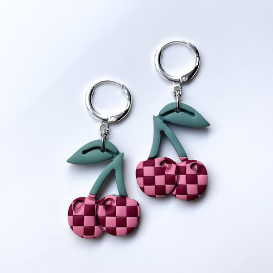 Cherries • Pink + Red Checks