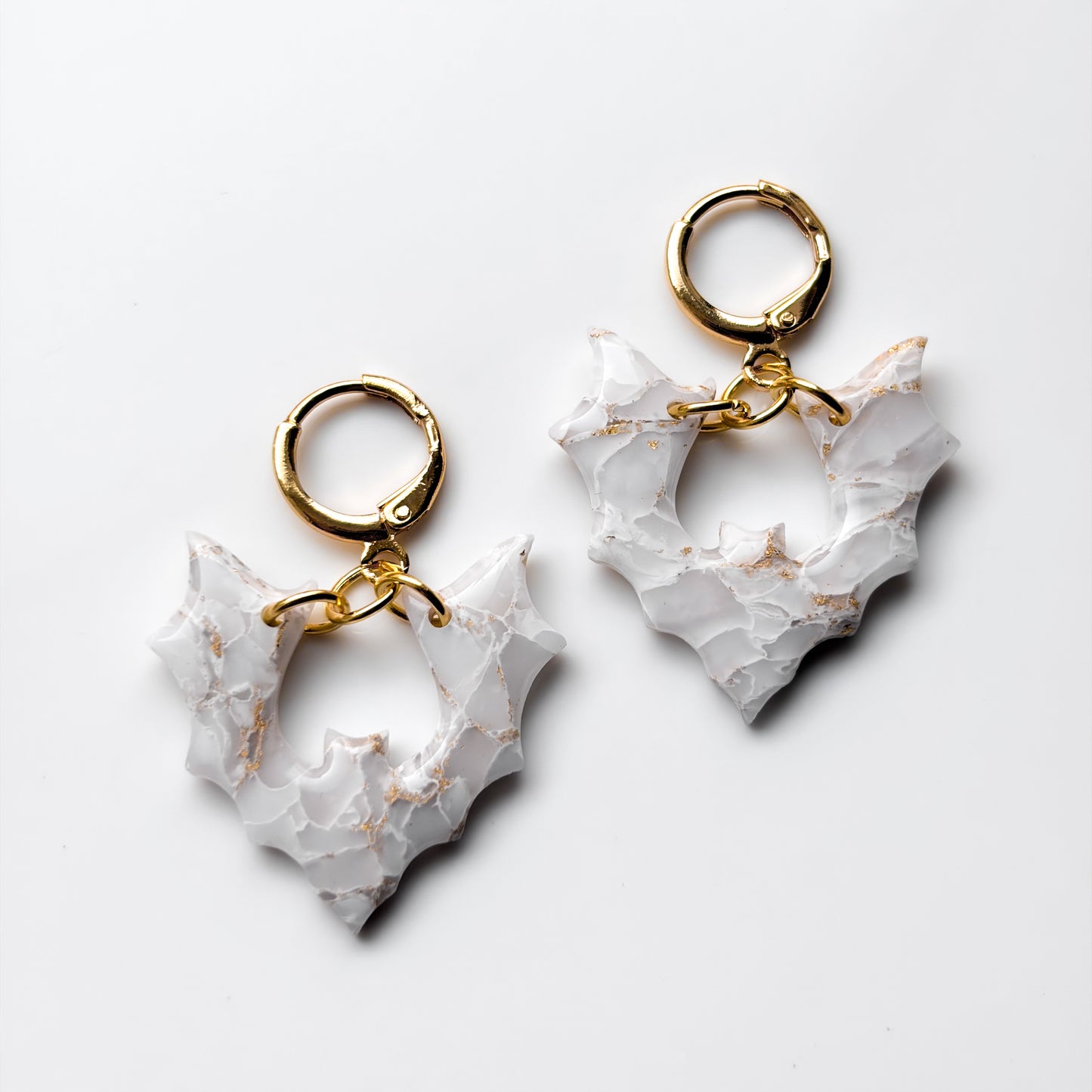 Bats • White + Gold Marble