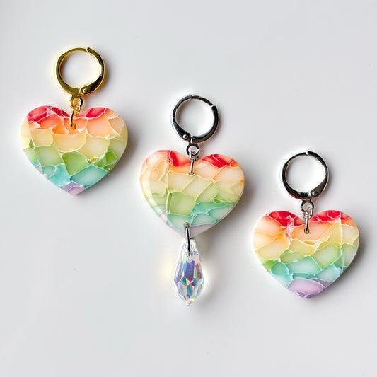 Hearts • Rainbow Marble