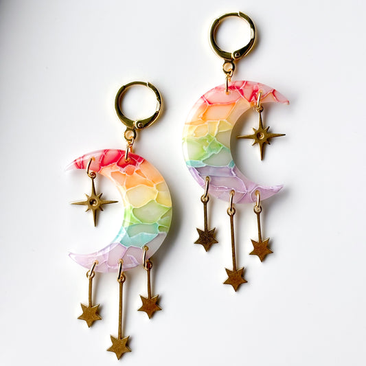 Moons & Stars • Rainbow Marble