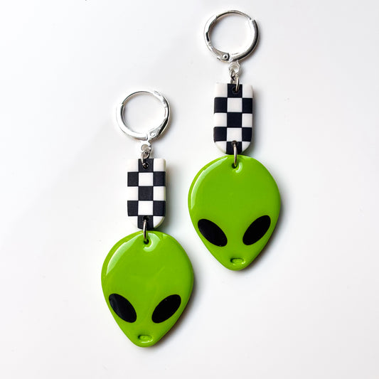 Aliens • Lime Green + Checkers