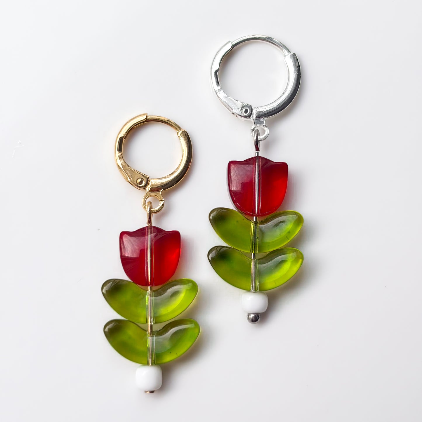 Tulips • Red Glass Beads