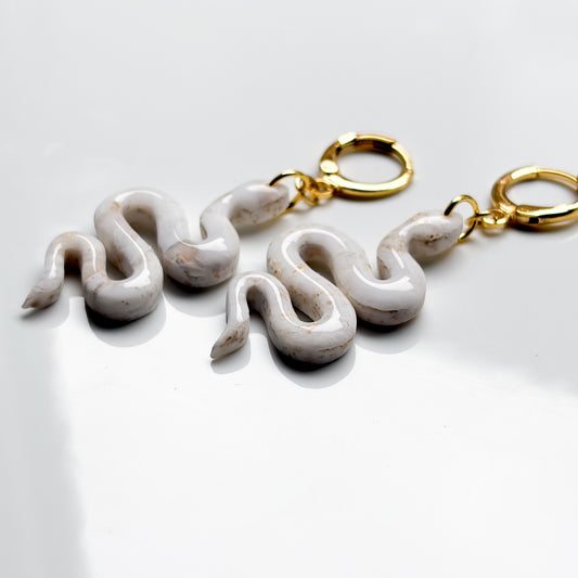 Mini Snakes • White + Gold Marble