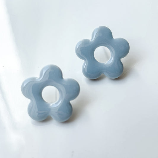 Small Flower Studs • Retro Blue