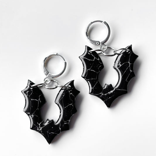 Bats • Black & Silver Marble