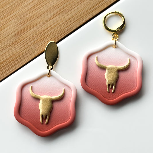 Bull Skull Medallion • Painted