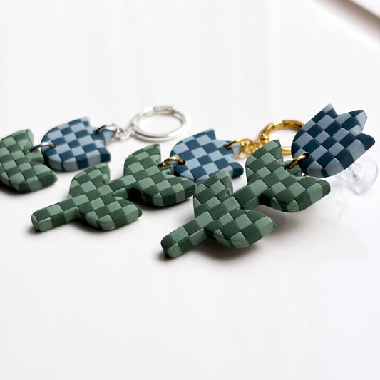 Dutch Tulips • Blue + Green Checks