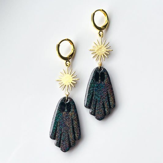 Sun & Ghost Dangle • Dark Rainbow