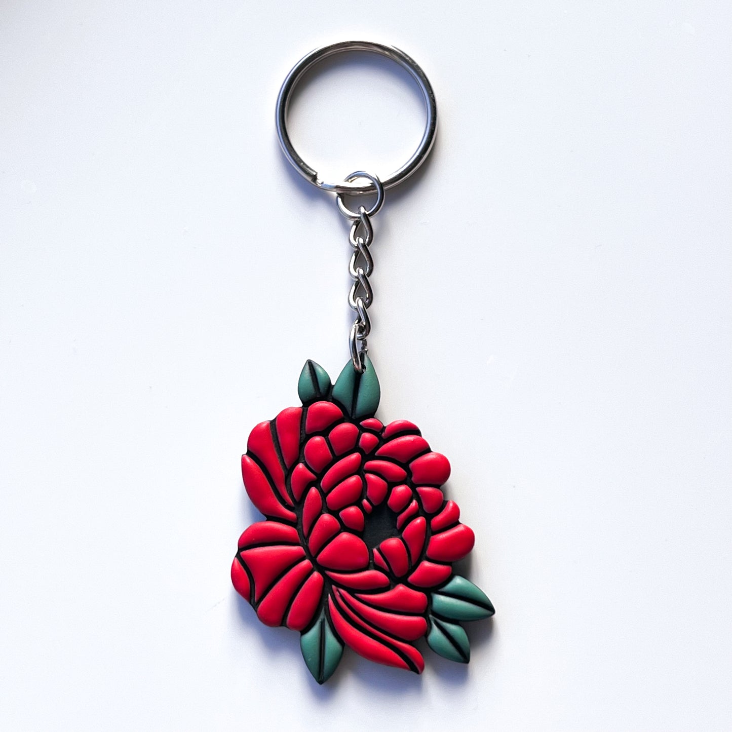 Peony Keychain • Red
