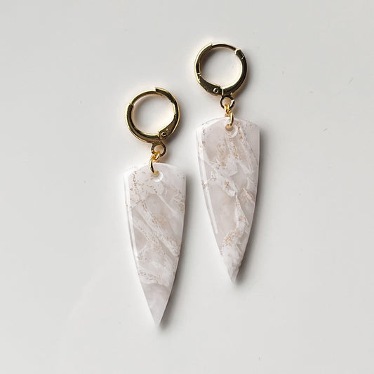 Rachel • Dangle • Gold + White Marble