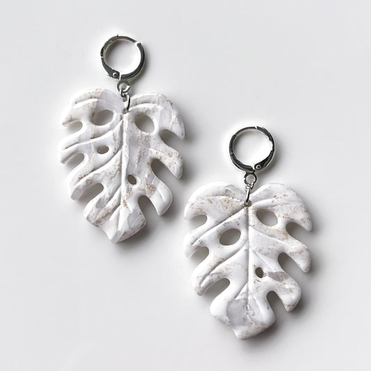 Monstera XL • White Marble