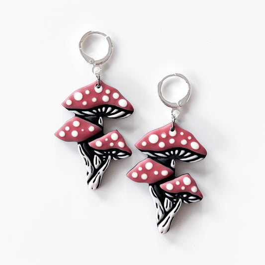 Mushroom • Earrings • Deep Blush