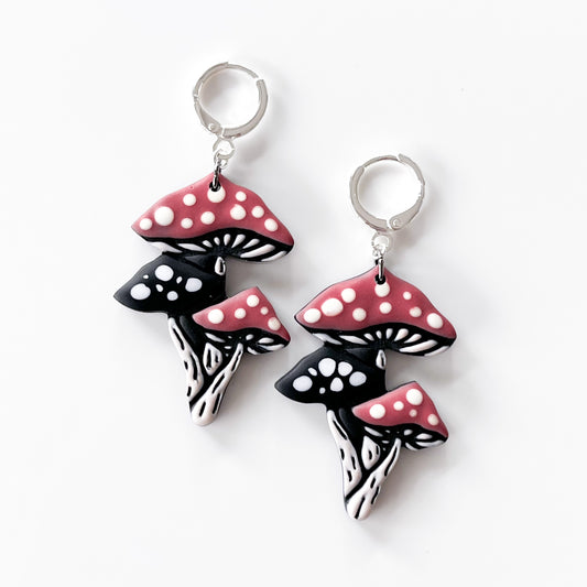 Mushroom • Earrings • Blushing Black