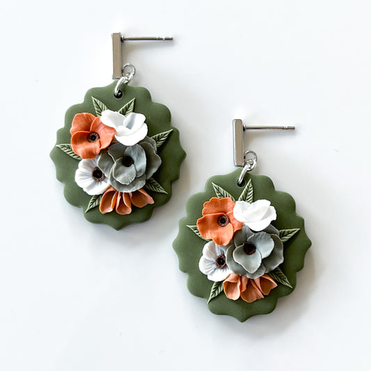 Bouquet Earrings • Olive