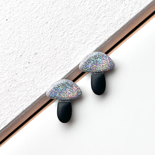 Mushroom Studs • Unicorn + Black