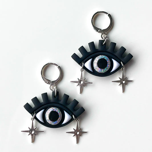 *RE-STOCK JAN. 01 @ 3pm EST!* Natalie • Holo-Glitter + Black • Sparkle