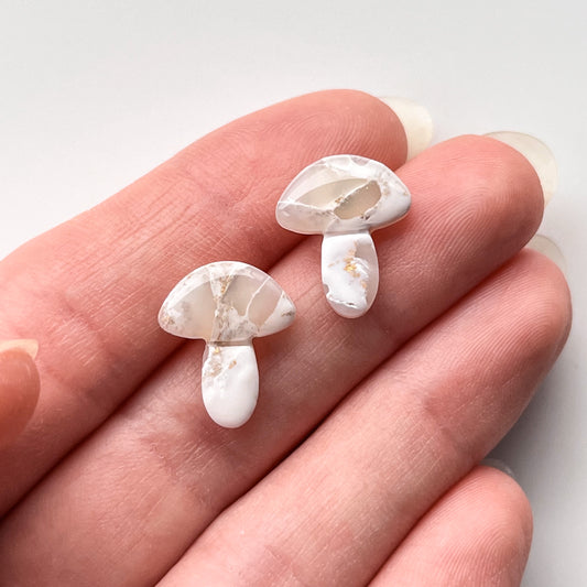 Mushroom Studs • Golden Hour Marble