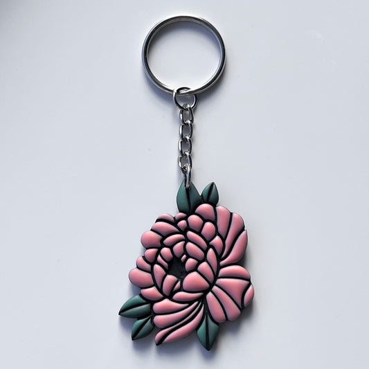 Peony Keychain • Pink