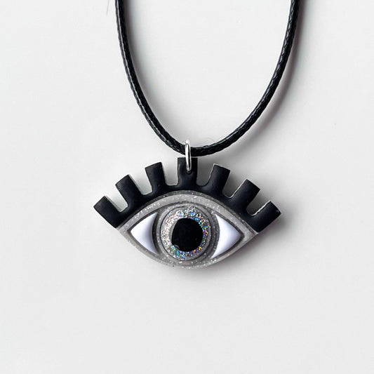 Necklace • Natalie • Holo-Glitter + Grey