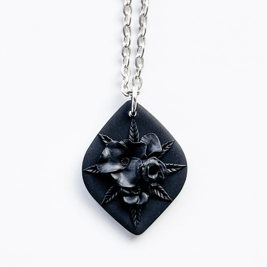 Meaghan • Pendant • Black Bouquet • *CHAIN NOT INCLUDED*