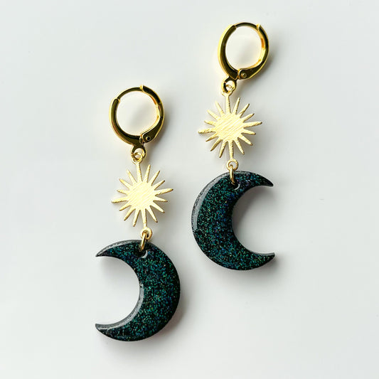 Sun & Moon Dangle • Dark Rainbow