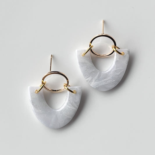 Raven • Silver + White Marble